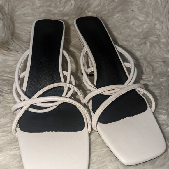 White Strappy Heel Sandal - Picture 2 of 3